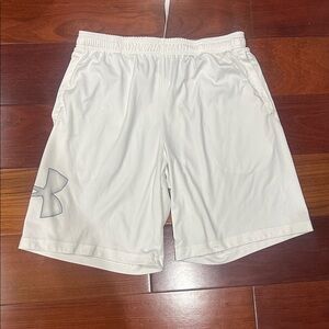 White Athletic Shorts with Logo